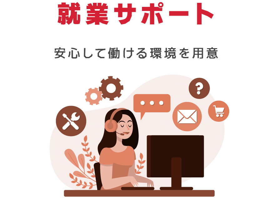 1. 就業サポート｜安心して働ける環境を用意